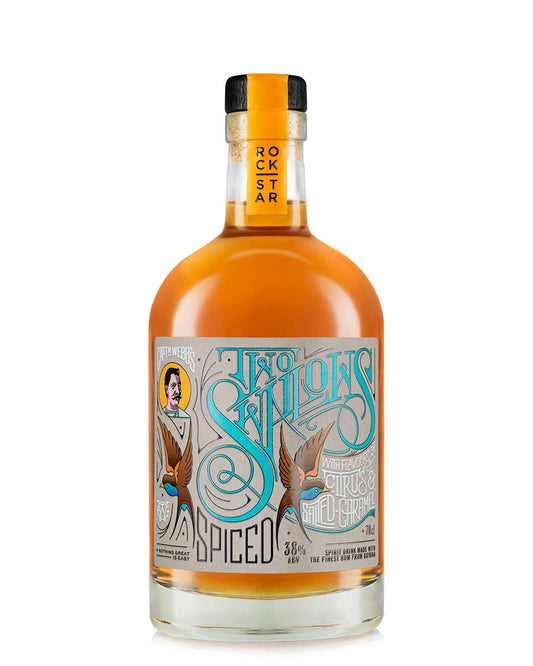 Two Swallows Citrus & Salted Caramel Spiced Rum 38% | 70cl - Craft & Spiced Rum Box