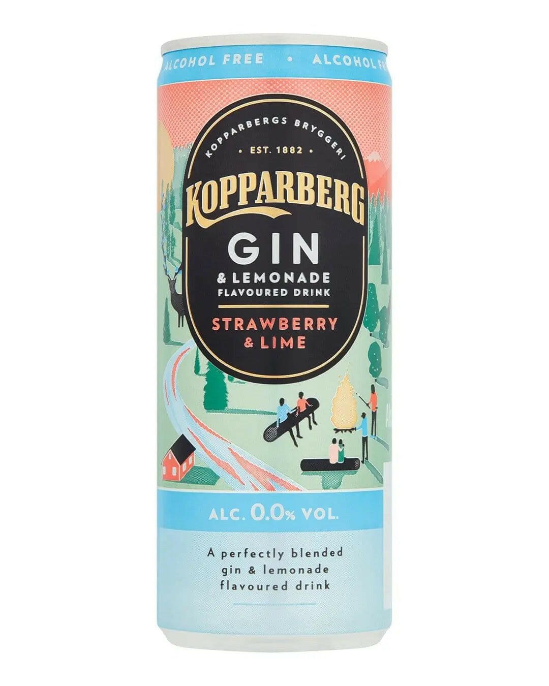 Kopparberg Alcohol Free Strawberry & Lime Gin and Lemonade Premixed Can |Buy online with UK delivery at Drinks Yard | www.drinksyard.co.uk