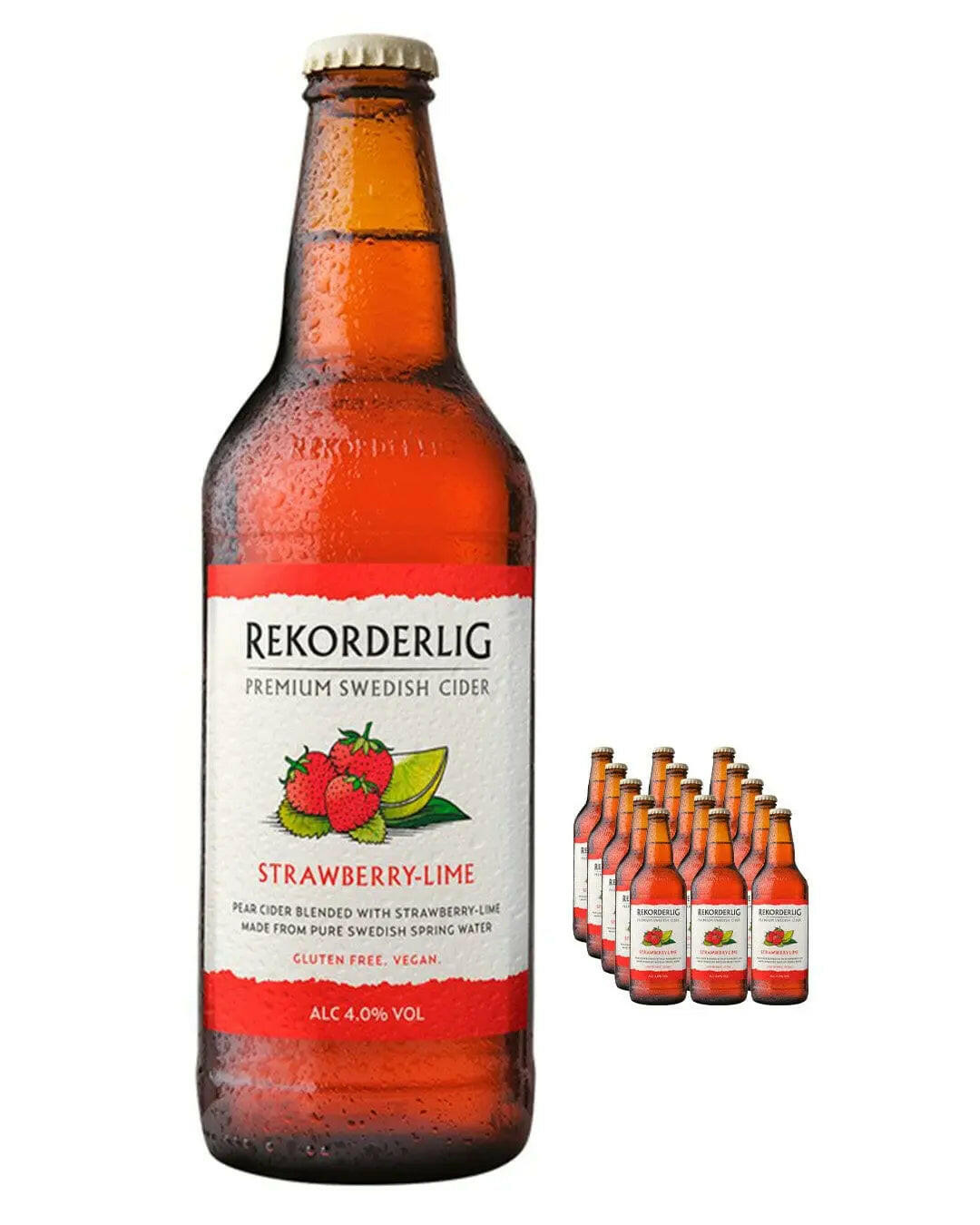 Rekorderlig Strawberry & Lime Cider Multipack 15 x |Buy online with UK delivery at Drinks Yard | www.drinksyard.co.uk