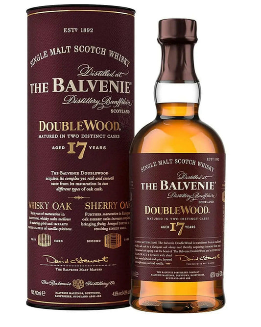 The Balvenie Doublewood 17 Year Old Single Malt Scotch Whisky |Buy online with UK delivery at Drinks Yard | www.drinksyard.co.uk